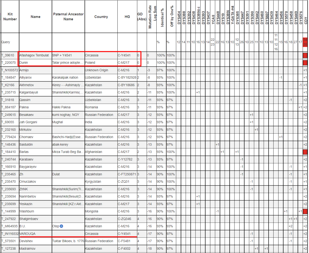 Афашагов список совпадений на Y37